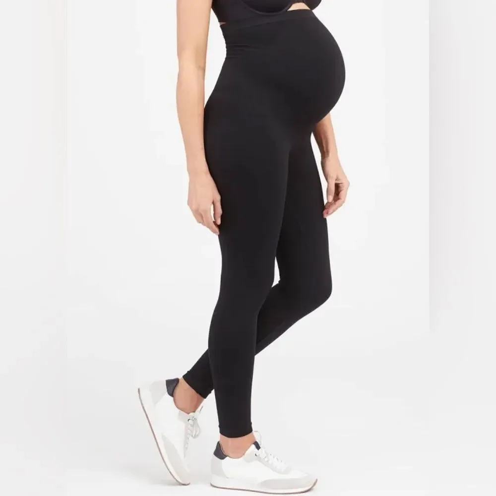 SPANX Women's Maternity Mama Look at Me Now Leggings Size M Black